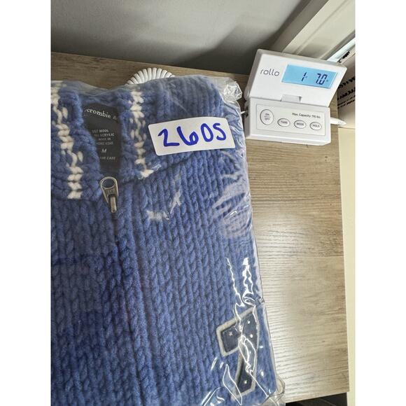 Vintage Abercrombie & Fitch Y2K Women’s Wool Blend Knit Zip Up Hoodie M Blue - Picture 11 of 11